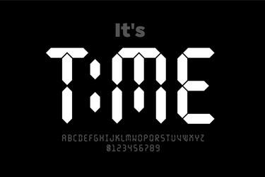 digital clock style font vector image