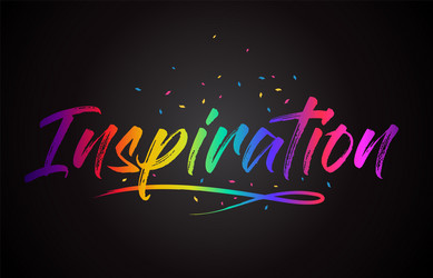 inspiration word text with handwritten rainbow vector image