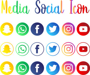 bundle social media icon vector image