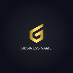 g initial gold logo vector image