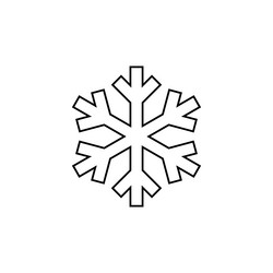 Snowflake icon minimal snow symbol flake vector