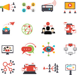 viral marketing technique flat icons set vector image