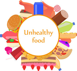 mark sticker sign icon of unhealthy food vector image