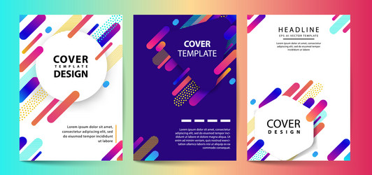 futuristic pastel set template with geometric vector image