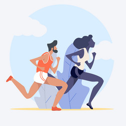 man and woman attractive running jogging vector image