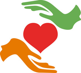 Hands hold heart vector