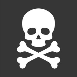 skull with crossbones icon on black background vector image