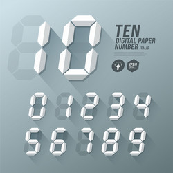 digital number italic paper and shadow design vector image