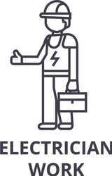 electrician work line icon sign vector image