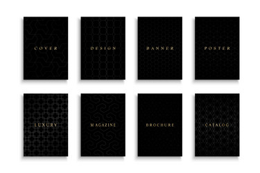 collection of black luxury ornamental covers vector image