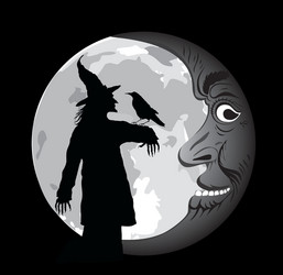 halloween poster with moon vector image