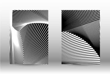 set of abstract patterns with distorted lines vector image