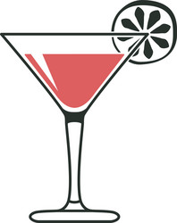 simple cocktail glass vector image