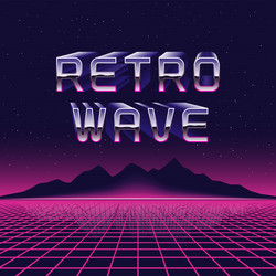 80s retro futuristic retrowave concept laser vector image