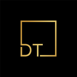 Creative initial letter dt square logo design vector