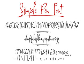 ballpen lettering alphabet vector image