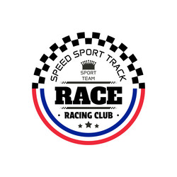 white france racing emblem vector image