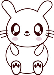 kawaii animal icon vector image