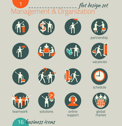 business icon set management human resources vector image