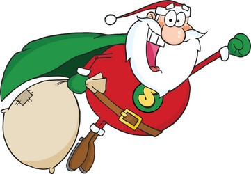 super santa claus fly vector image