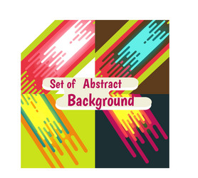 Set of abstract colorful curve background design vector