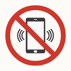 no cell phone sign vector image