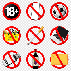 Set of prohibition sign forbidden signs isolated vector