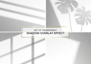 set transparent shadow overlay effects vector image