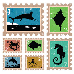 animal stamps vector image