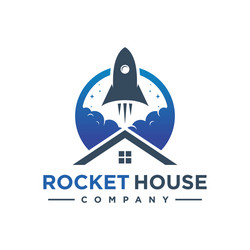 rocket house logo design vector image