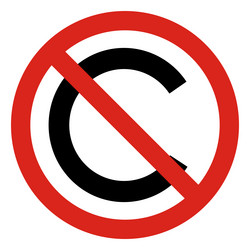 no copyright icon creative commons public domain vector image