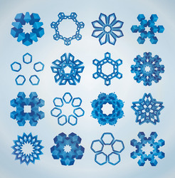 3d christmas snowflakes vector image