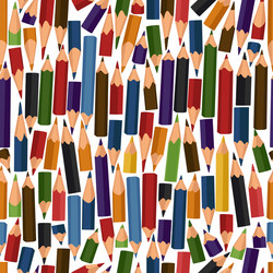 Seamless pattern with colour pencils vector