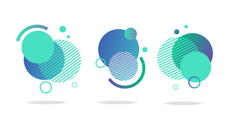 set round abstract badges icons or shapes vector image