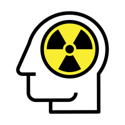 head with radiation sign concept of bio-hazard vector image