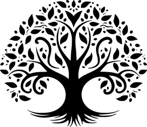 tree - black and white vector image