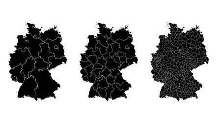 germany map municipal region state division vector image