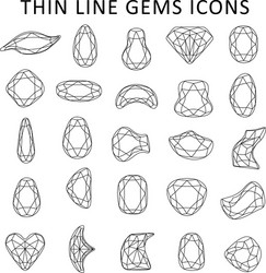 Fancy gem cut set vector