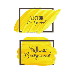 yellow brush stroke isolated on white background vector image