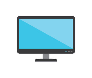 Modern desktop monitor isolated glossy display vector