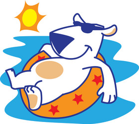 Polar bear sunbathing vector