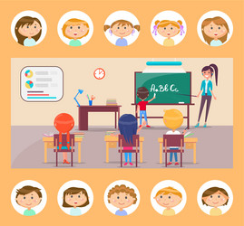 English grammar lesson school subject teacher vector