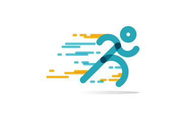 run icon running man in motion symbol vector image