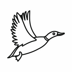 Wild duck icon outline style vector