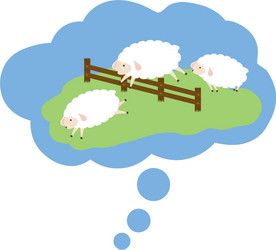 sheep sleeping cartoon vector image