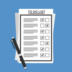 checklist on to do list form with man signing vector image