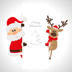 Santa claus and reindeer with space for text vector