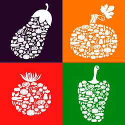 vegetables on color vector image