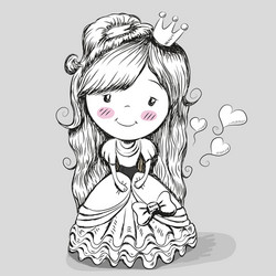 pretty drawing princess vector image