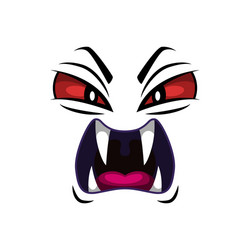 monster face isolated icon roaring devil vector image